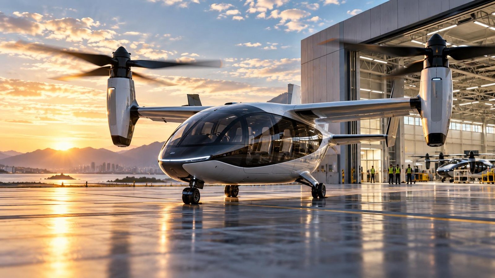 SkyDrive, Verty partner to develop AAM flight ops, ATM and vertiports in South Korea - Unmanned airspace — AI-generated aviation illustration; not the actual aircraft or reported event.