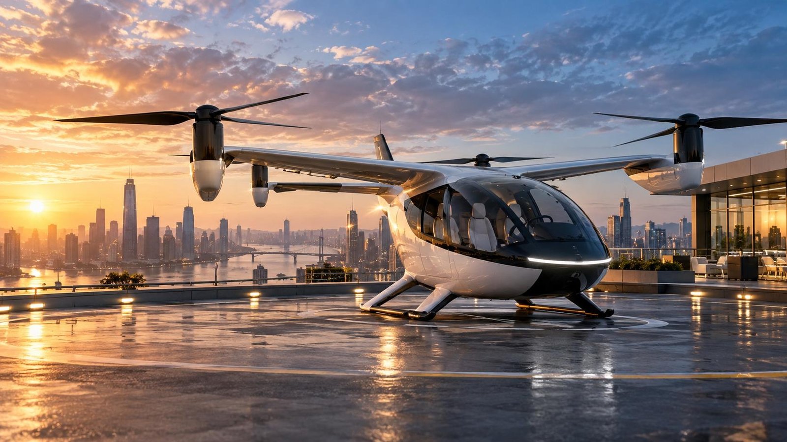 ElectroVentures acquires Vertiport Simulations - Vertical Mag — AI-generated aviation illustration; not the actual aircraft or reported event.