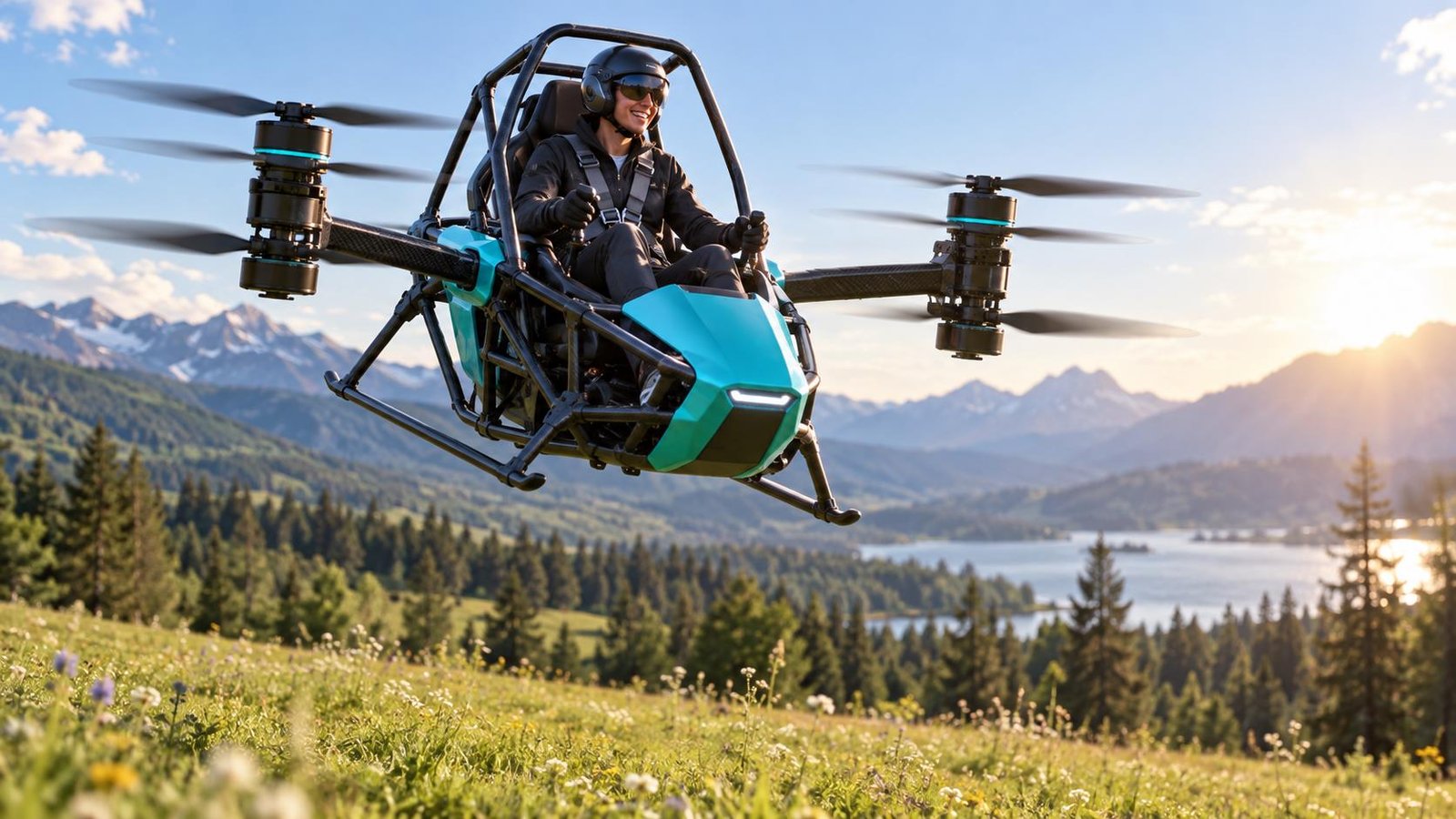 Lift's Hexa 2 Personal eVTOL Takes Off In The Gulf - Aviation Week — AI-generated aviation illustration; not the actual aircraft or reported event.