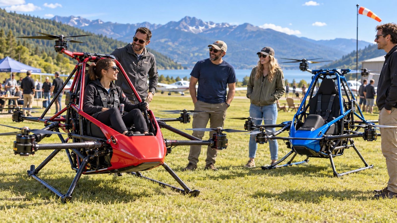 EXXOVANTAGE to Supply Exoskeletons for Airspeeder Team New Zealand — AI-generated aviation illustration; not the actual aircraft or reported event.